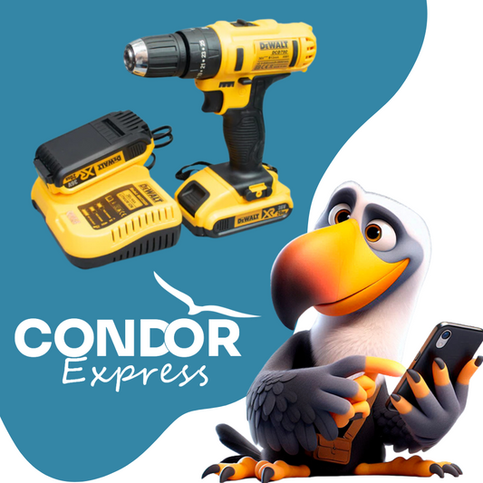 TALADRO INALÁMBRICO DEWALT 48V + 2 BATERÍAS + MALETA COMPLETA DE HERRAMIENTAS + 26 ACCESORIOS DE REGALO + CARGADOR BIVOLT